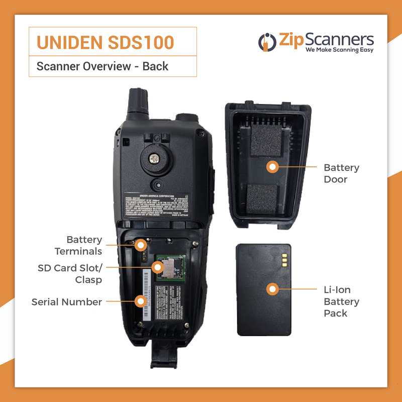 SDS100 Police Scanner | Uniden Digital Handheld Scanner Back