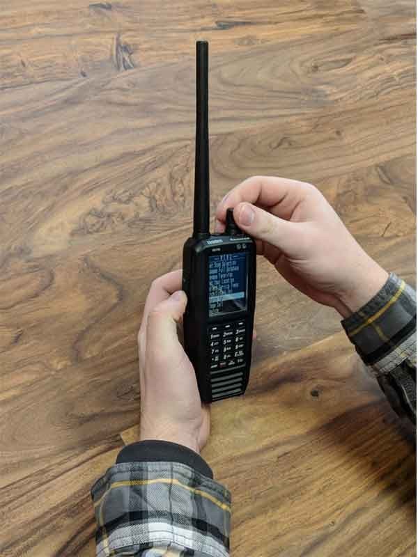 SDS100 Police Scanner Uniden Digital Handheld Scanner back remtronix antenna hands