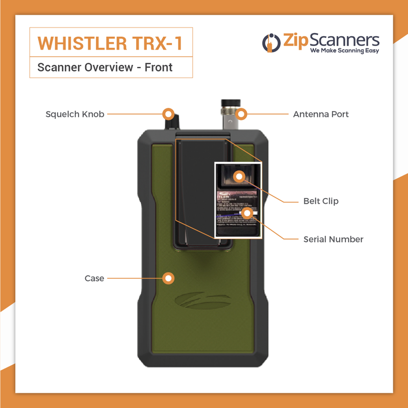 TRX-1 Police Scanner Whistler Digital Handheld Scanner BACK