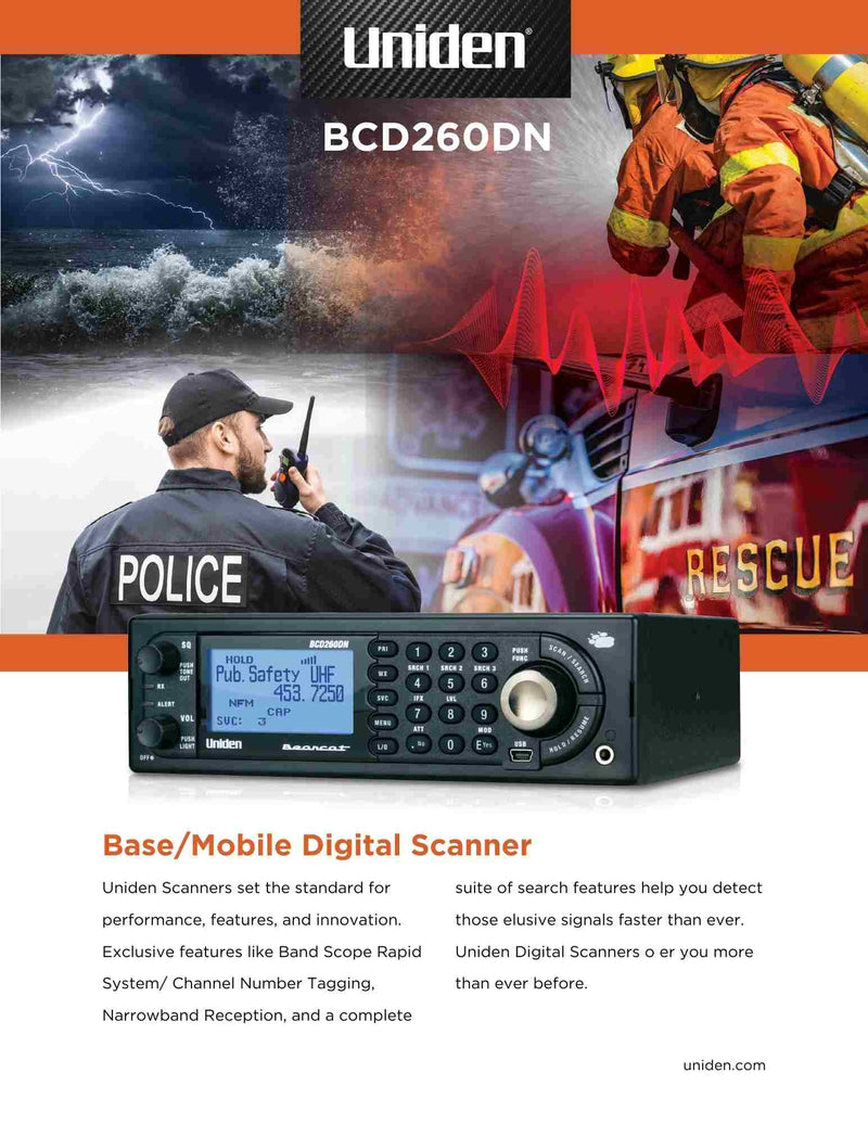 BCD260DN Police Scanner | Uniden Digital Base/Mobile Scanner