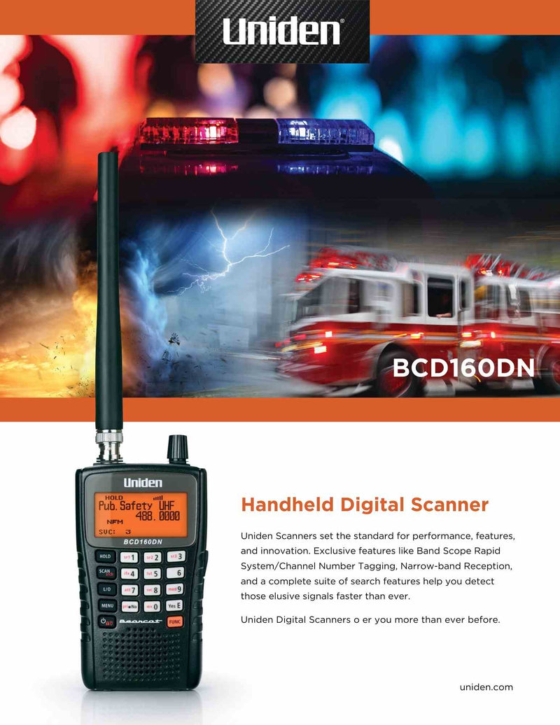 BCD160DN Police Scanner | Uniden Digital Handheld Scanner