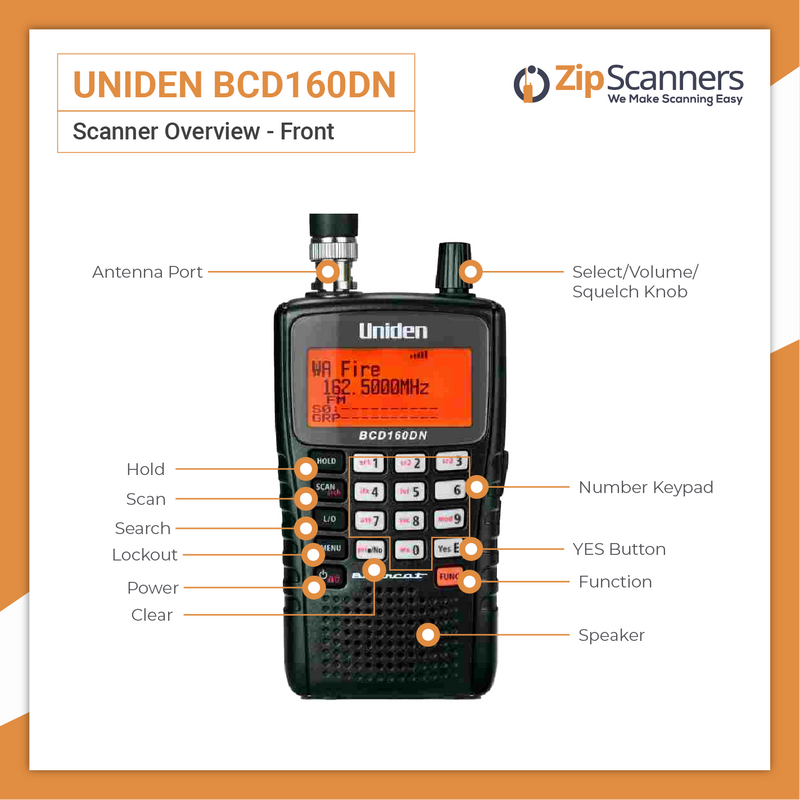 BCD160DN Police Scanner | Uniden Digital Handheld Scanner