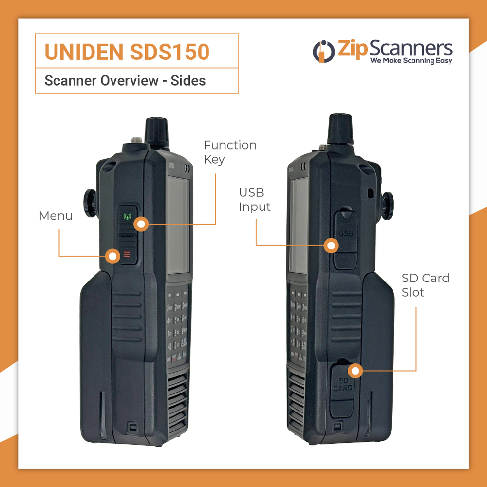 Uniden SDS150 Police Scanner Radio | Uniden Digital Handheld Scanner