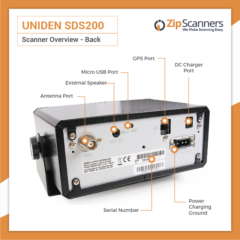 SDS200 Police Scanner Uniden Digital BaseMobile Scanner BACK