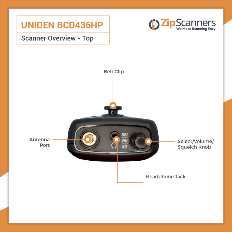 BCD436HP Police Scanner Uniden Digital Handheld Scanner TOP