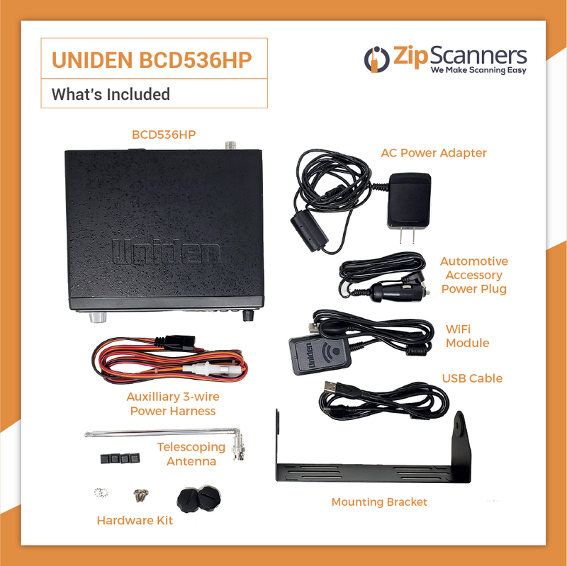 BCD536HP Police Scanner Uniden Digital BaseMobile Scanner What Is Included