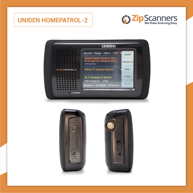 HomePatrol2PoliceScannerUnidenDigitalBaseScanner Front and Sides