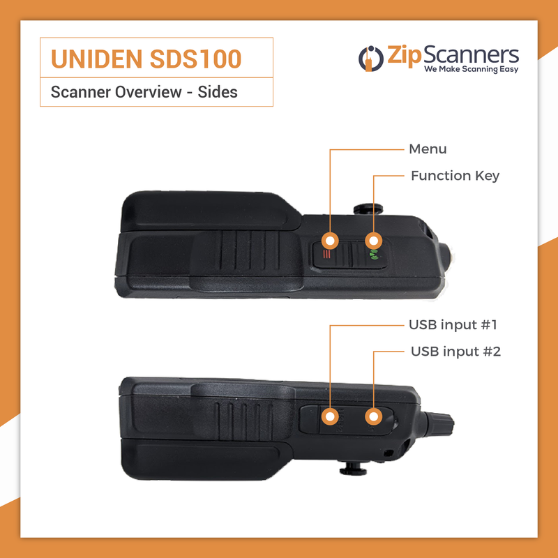 SDS100 Police Scanner | Uniden Digital Handheld Scanner Sides