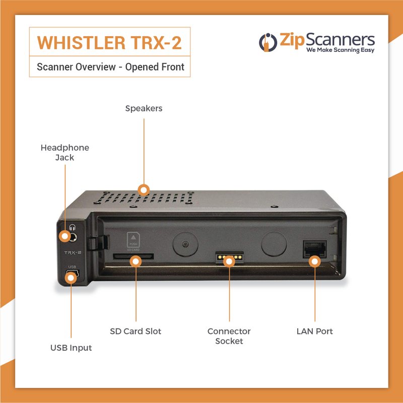 TRX-2 Police Scanner | Whistler Digital Base/Mobile Scanner Opened Zip Scanners
