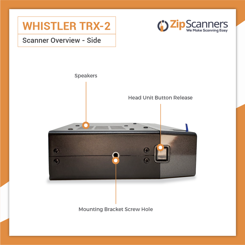 TRX-2 Police Scanner | Whistler Digital Base/Mobile Scanner Side Zip Scanners
